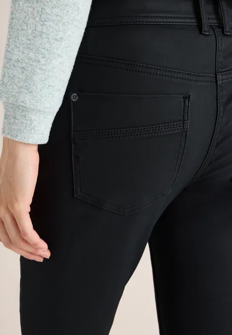 Broek in lederlook Black