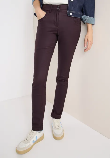 Hose im Leder-Look eggplant red