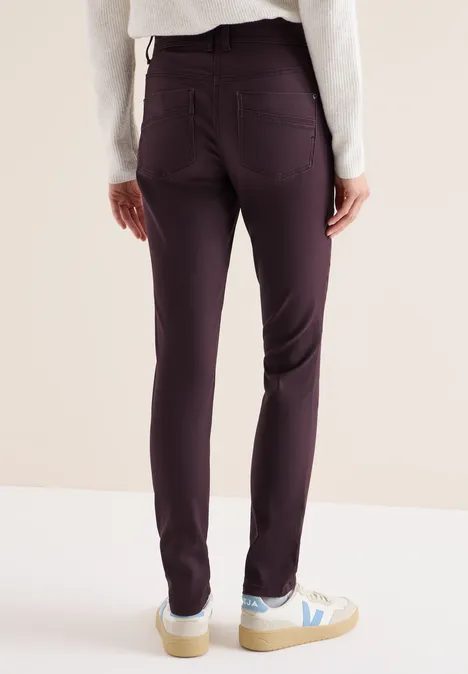 Hose im Leder-Look eggplant red