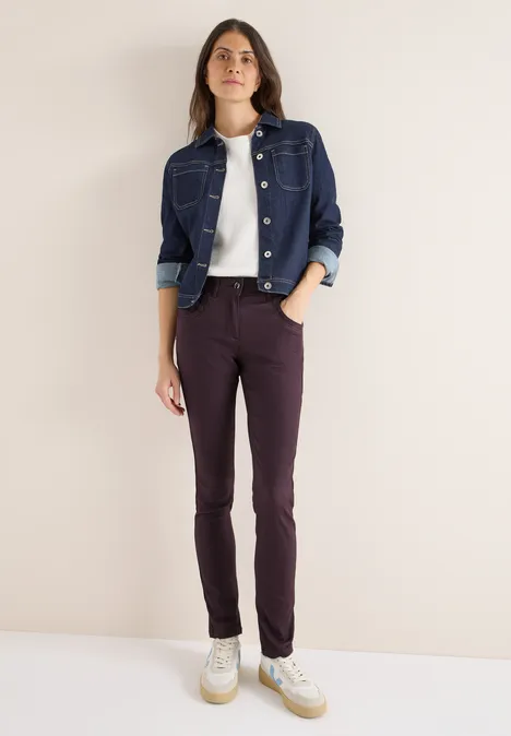 Hose im Leder-Look eggplant red