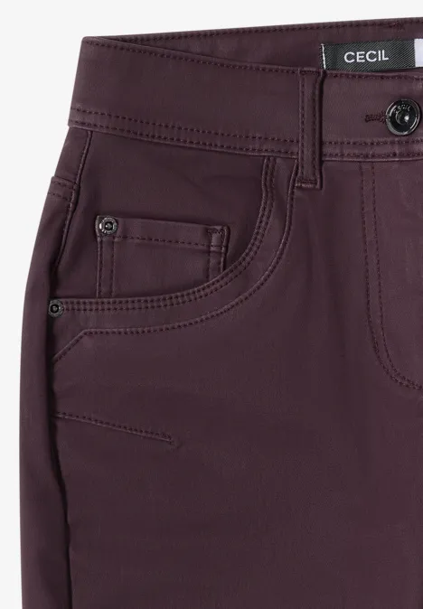 Hose im Leder-Look eggplant red