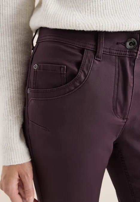 Hose im Leder-Look eggplant red