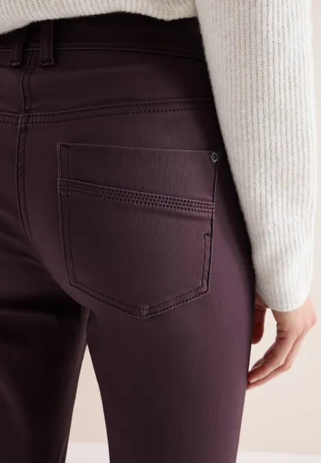 Hose im Leder-Look eggplant red