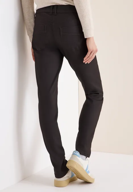 Broek in lederlook tartufo brown