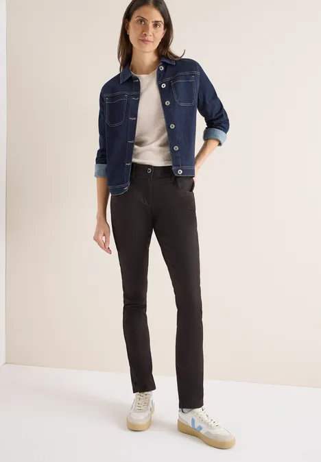 Broek in lederlook tartufo brown