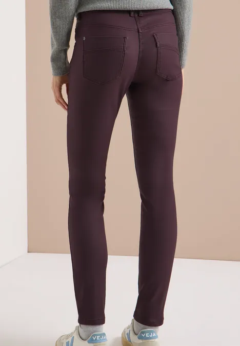Hose im Leder-Look eggplant red