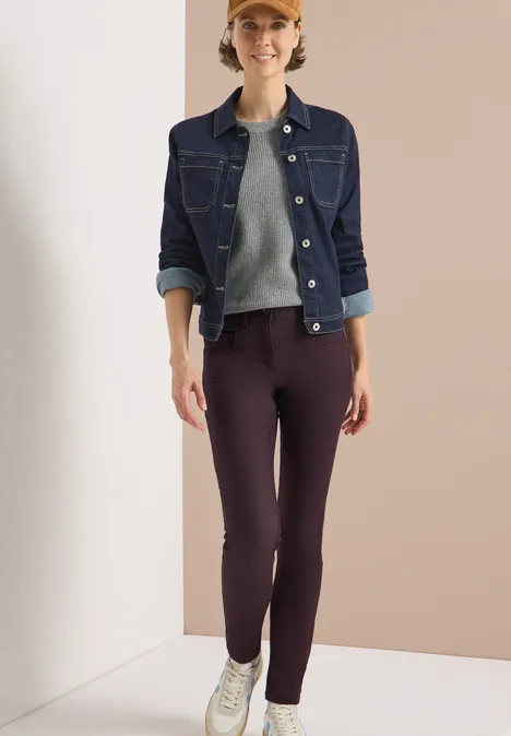 Hose im Leder-Look eggplant red