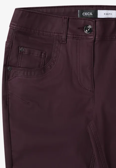Hose im Leder-Look eggplant red