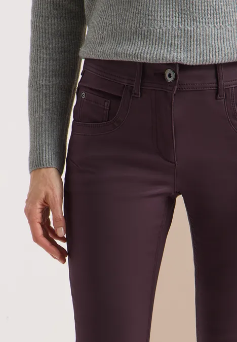 Hose im Leder-Look eggplant red