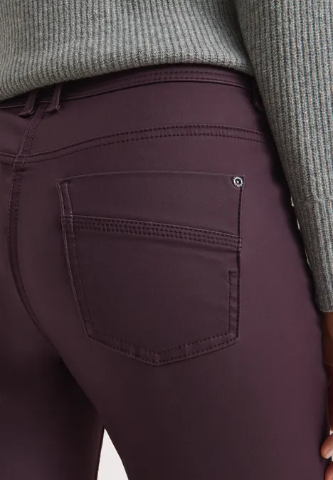 Hose im Leder-Look eggplant red
