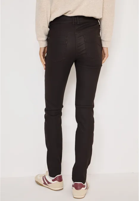Hose im Leder-Look tartufo brown
