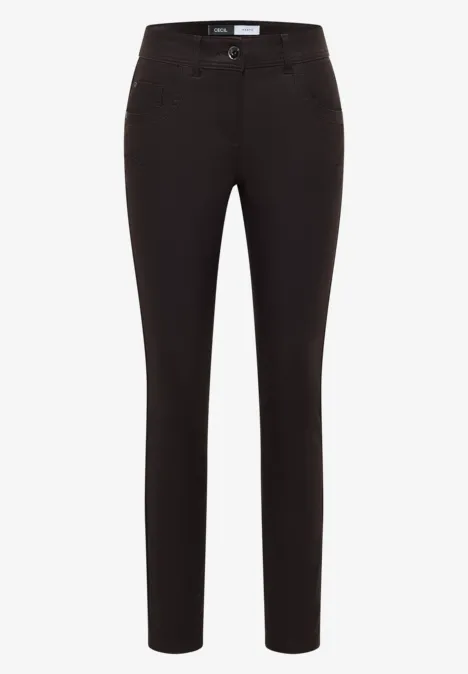 Hose im Leder-Look tartufo brown