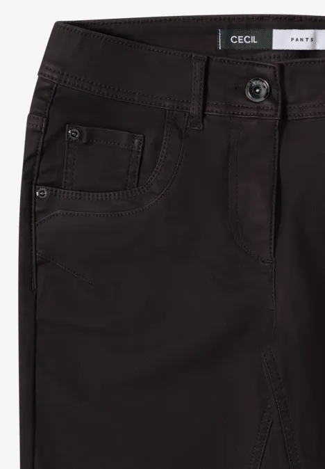 Hose im Leder-Look tartufo brown