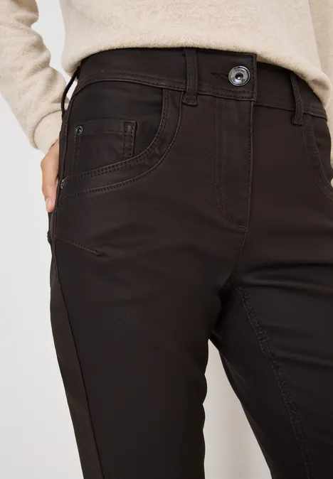 Hose im Leder-Look tartufo brown
