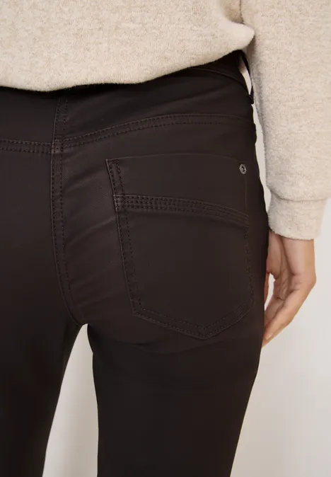 Hose im Leder-Look tartufo brown