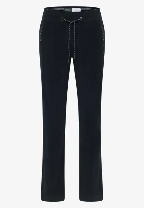 Cordhose im Causal Fit dark blue corduroy