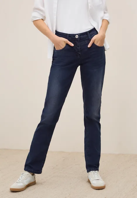 Straight Leg Jeans blue black random wash