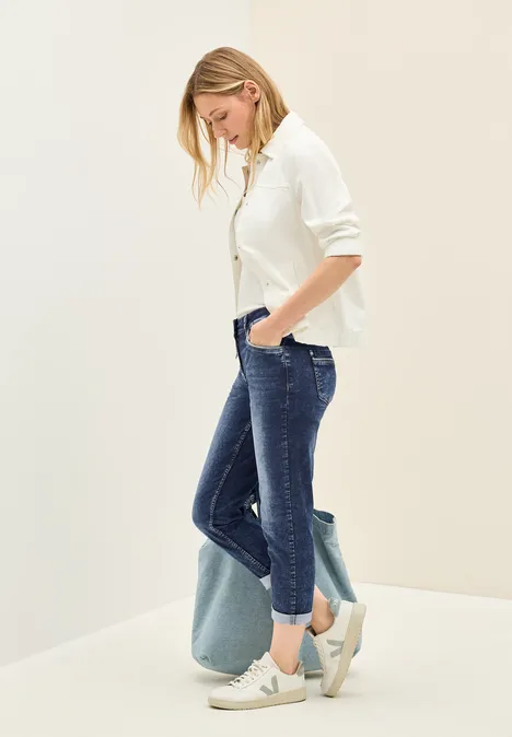 7/8-Jeans im Casual Fit mid blue used wash