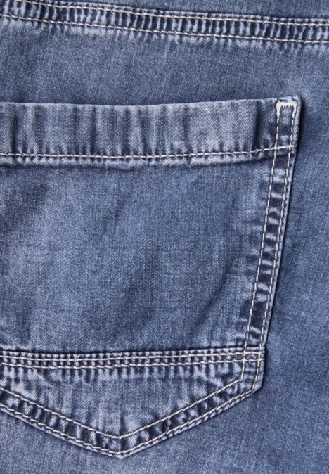 Wide Leg Jeans mid blue used wash