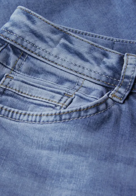 Wide Leg Jeans mit Turn-Up mid blue wash