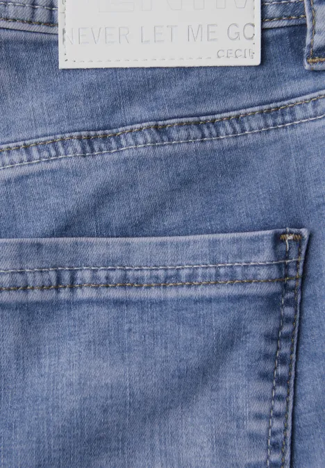 Wide Leg Jeans mit Turn-Up mid blue wash