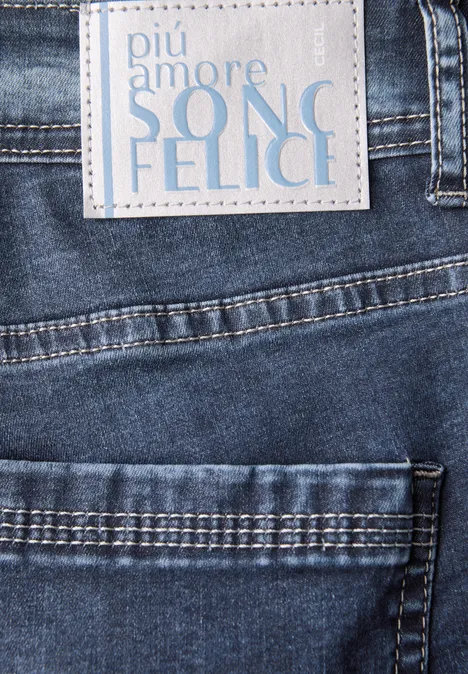 Wide Leg Jeans mid blue used wash