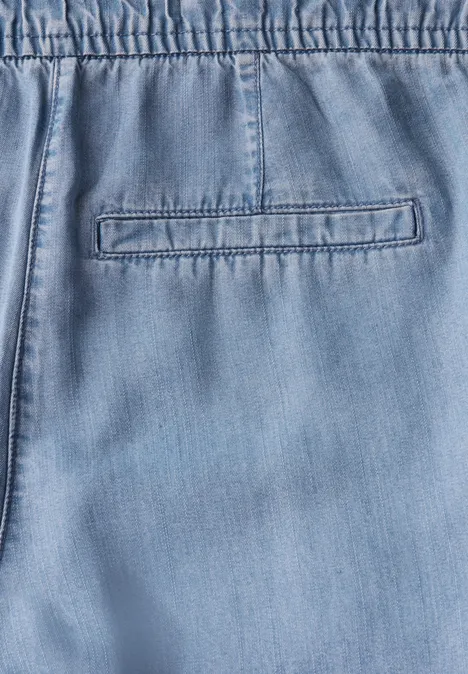 Wide Leg Lyocell-Hose light blue wash