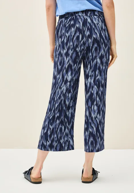 Gemusterte Wide Leg Hose urban navy blue