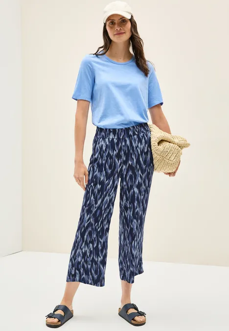 Gemusterte Wide Leg Hose urban navy blue