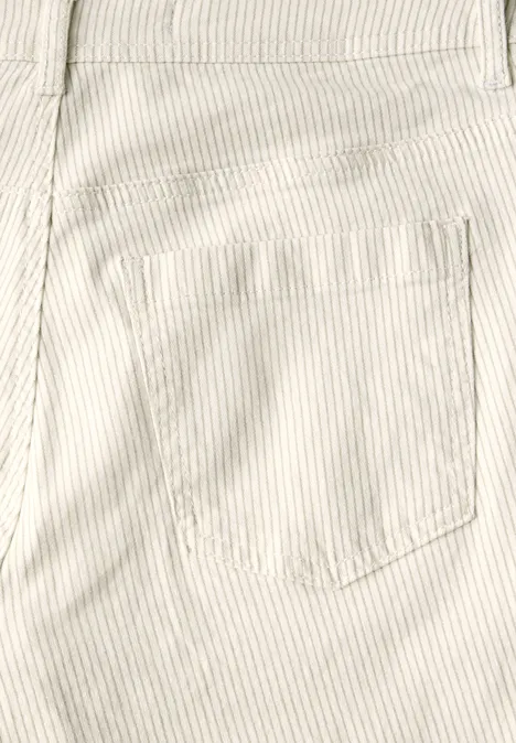 Gestreifte Wide Leg Hose pearl beige