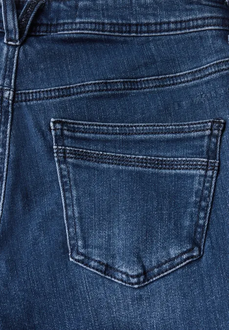 3/4-Jeans im Casual Fit mid blue used wash
