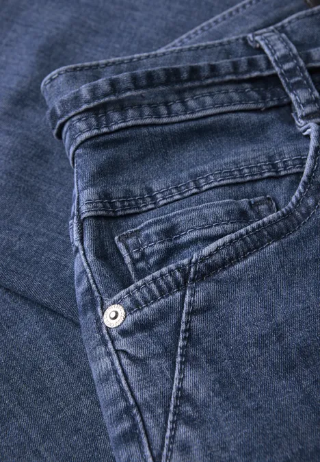 Flared Wide Leg Jeans mid blue wash