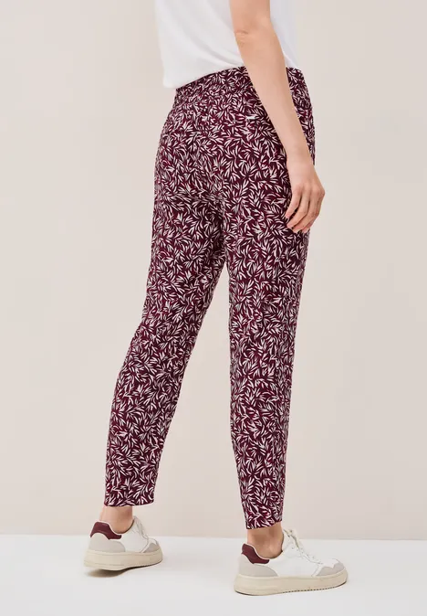 Gemusterte Loose Fit Hose mulberry red
