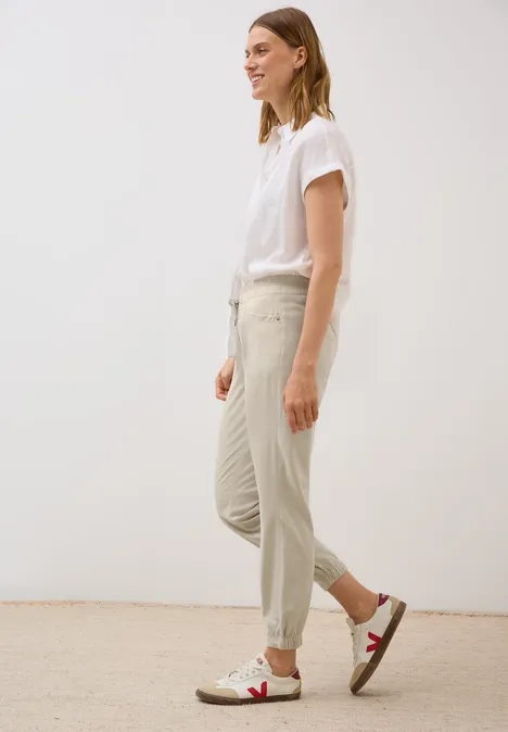 Loose Fit Melange Hose boulder beige