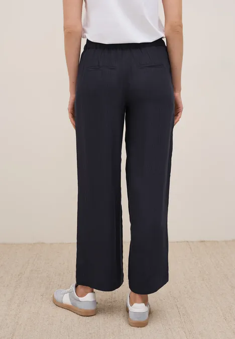Wide Leg Strukturhose urban dark blue