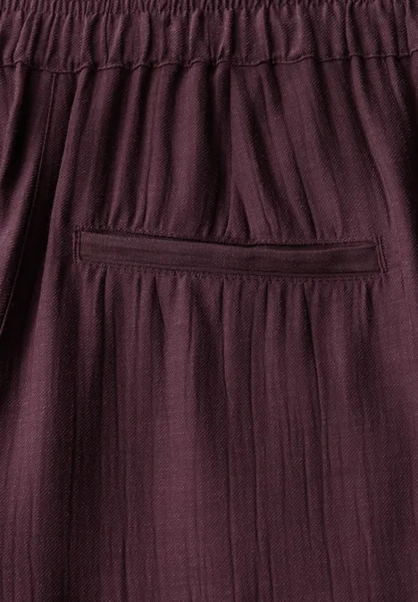 Wide Leg Strukturhose mulberry red