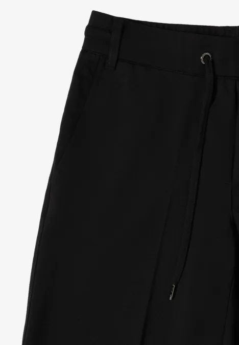 Straight Leg Jersey-Hose Black