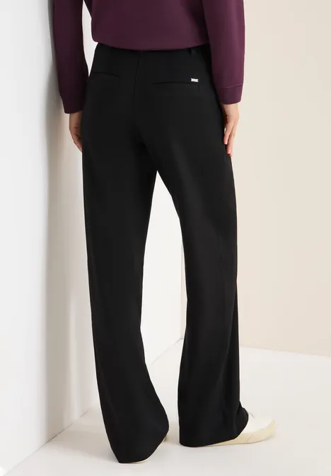 Straight Leg Jersey-Hose Black