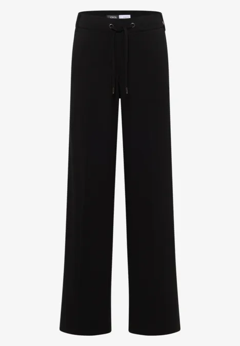 Straight Leg Jersey-Hose Black