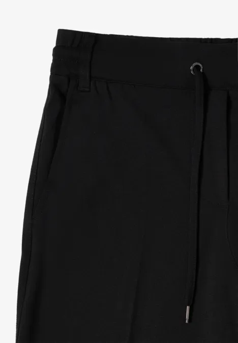 Straight Leg Jersey-Hose Black
