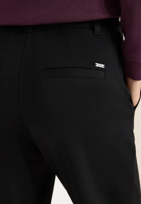 Straight Leg Jersey-Hose Black