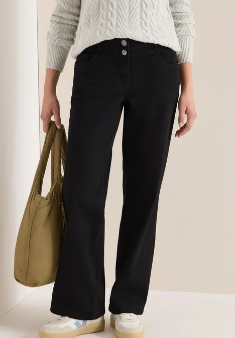 Wide Leg Jeans black washed