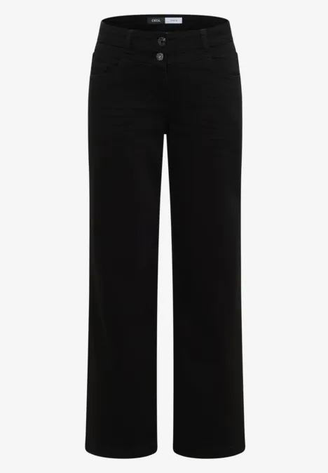 Wide Leg Jeans black washed