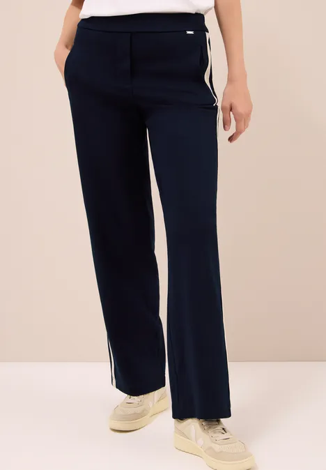 Broek met banddetail urban dark blue