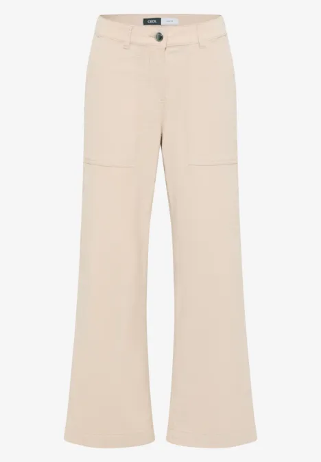 Wide Leg Cordhose oat milk beige