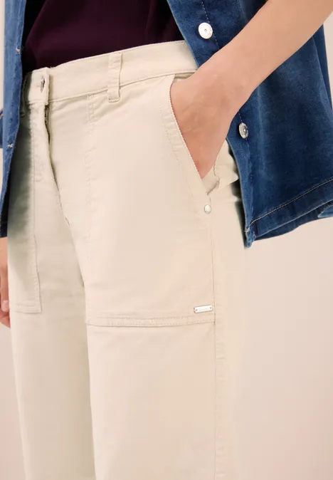 Wide Leg Cordhose oat milk beige