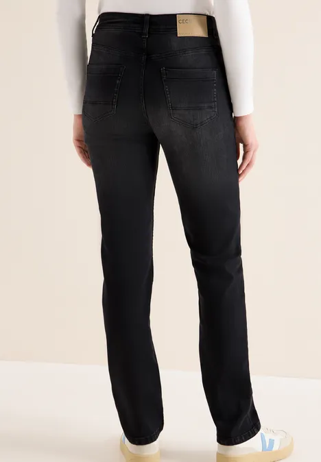 Straight Leg Jeans black used wash