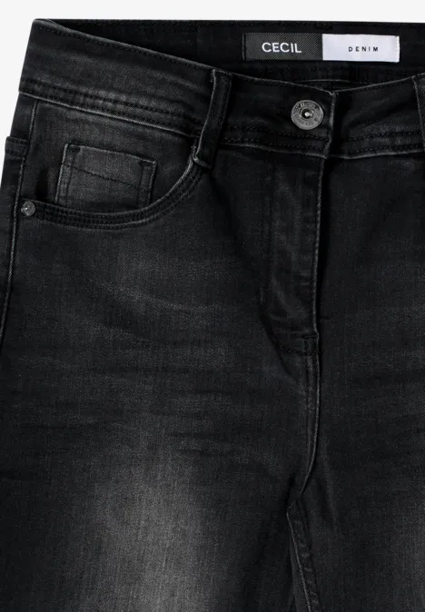 Straight Leg Jeans black used wash