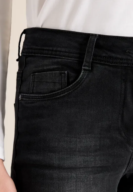 Straight Leg Jeans black used wash
