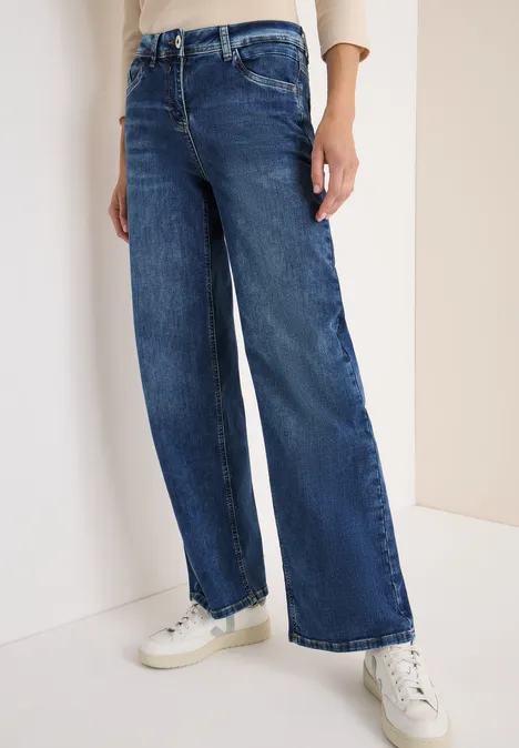 Wide Leg Jeans mid blue wash